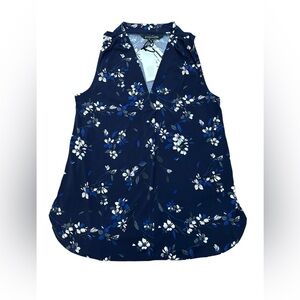 41 Hawthorn Stitch Fix Navy Floral Print Sleeveless VNeck Knit Blouse NWT Sz PS